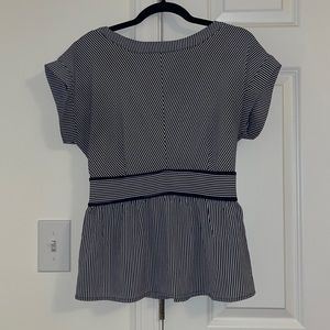 Blue and white striped shirt